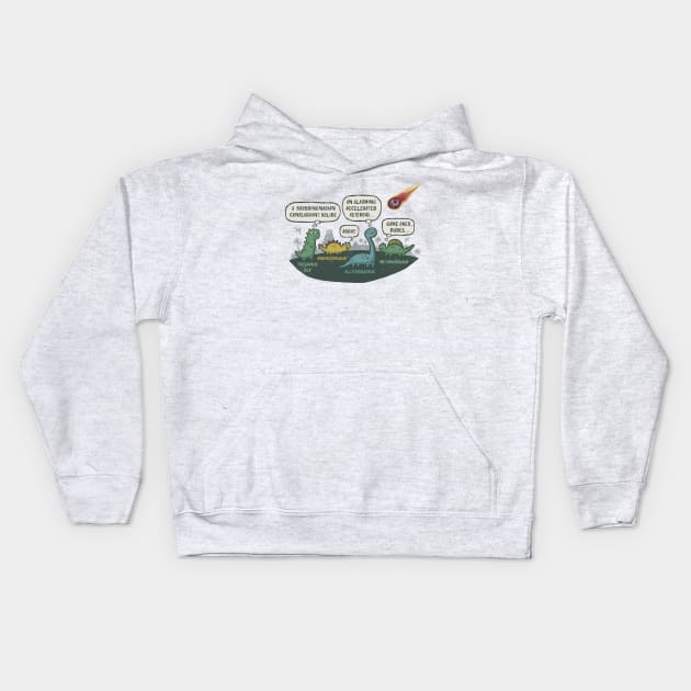 Last Meeting of the Dinosaur Literary Club Kids Hoodie by kg07_shirts